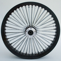 Big Jono 23" Fat Spoke Front Wheel - Black & Chrome.